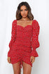 Long-sleeved ruched tie wrap hip skirt - ROUTINE FASHION